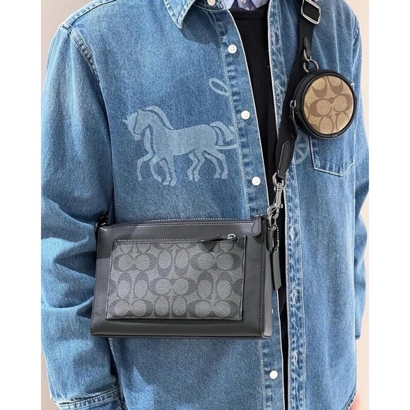 Coach C5598 3 In 1 Holden Crossbody In Signature Canvas With Coin Case NWT $430 - Picture 10 of 11